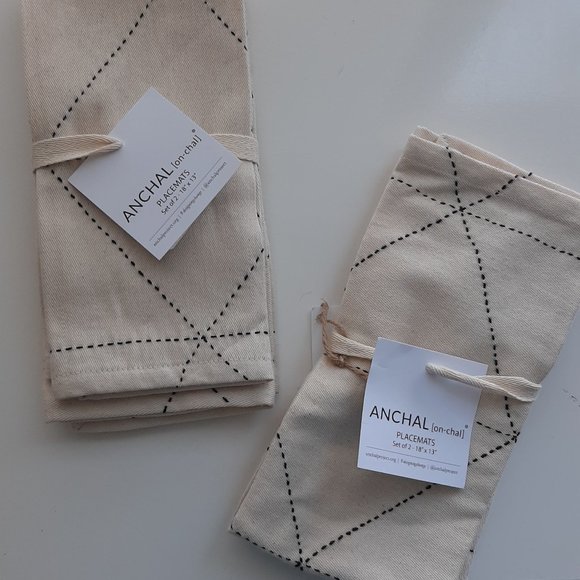 ANCHAL - Graph Placemat - Bone - Set of 2 - Picture 3 of 3